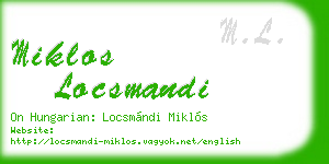 miklos locsmandi business card